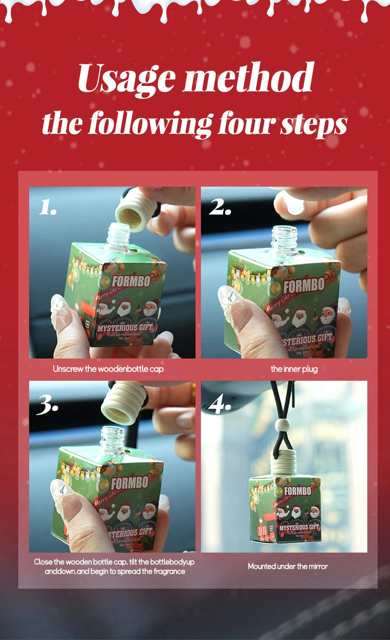 4pc Christmas Car Air Freshener Set Hanging Perfume Diffuser - 13
