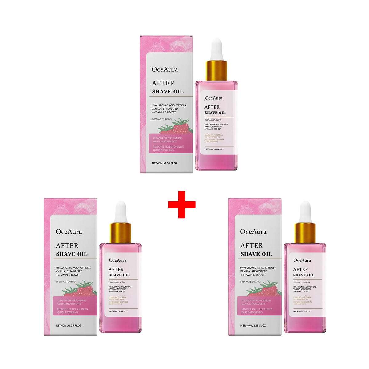 Strawberry Soothing After Shave Oil for Skin Irritation and Redness