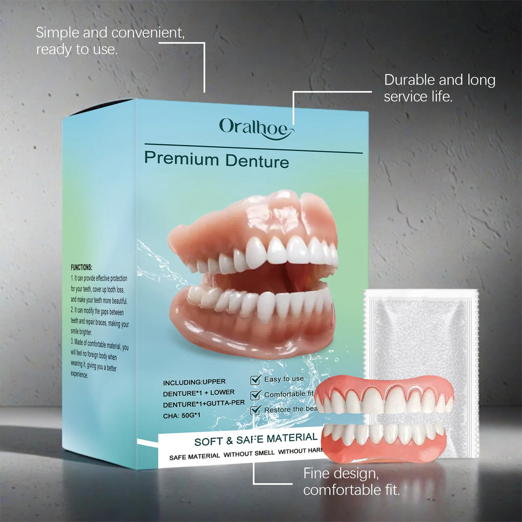 Temporary Cosmetic Denture Set for Smile Improvement