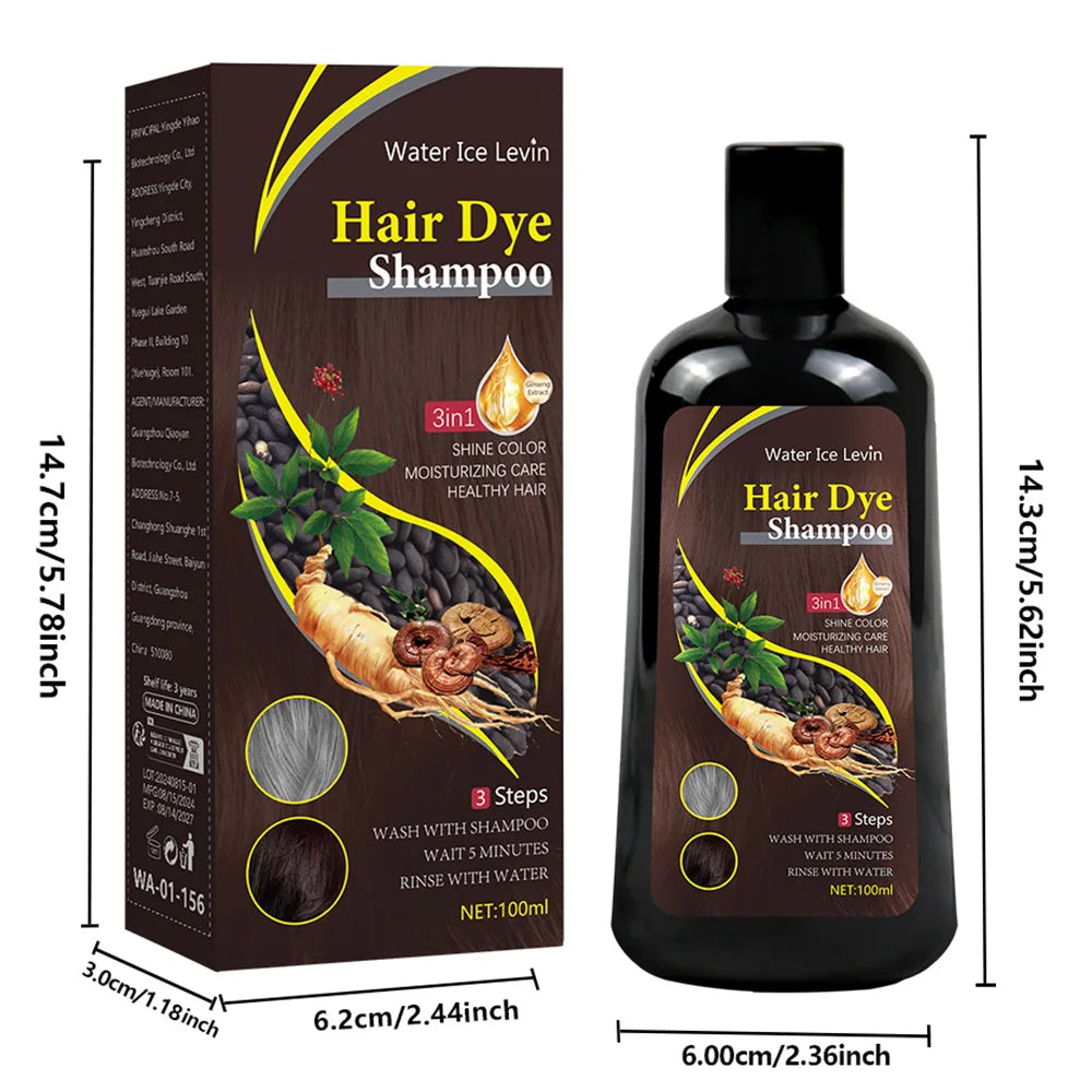 3-in-1 Brown Hair Color Shampoo 100ml