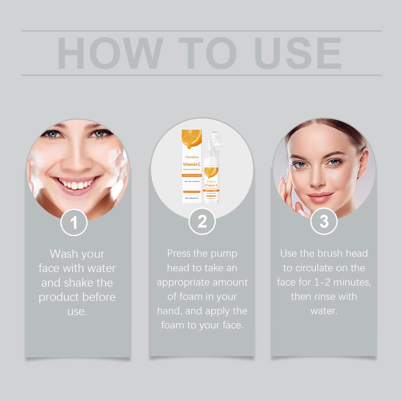 Vitamin C Brightening Facial Cleanser with Exfoliating Brush - 12