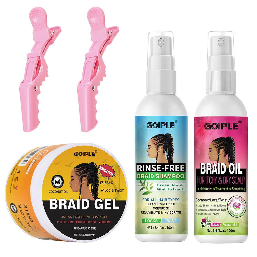 Goiple Braid Care Kit Leave-in Shampoo Scalp Oil and Styling Braid Gel