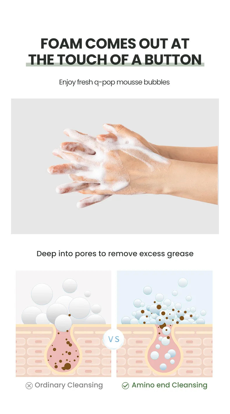 Amino Acid Facial Cleansing Mousse Deep Pore Foam Wash and Makeup Remover - 10