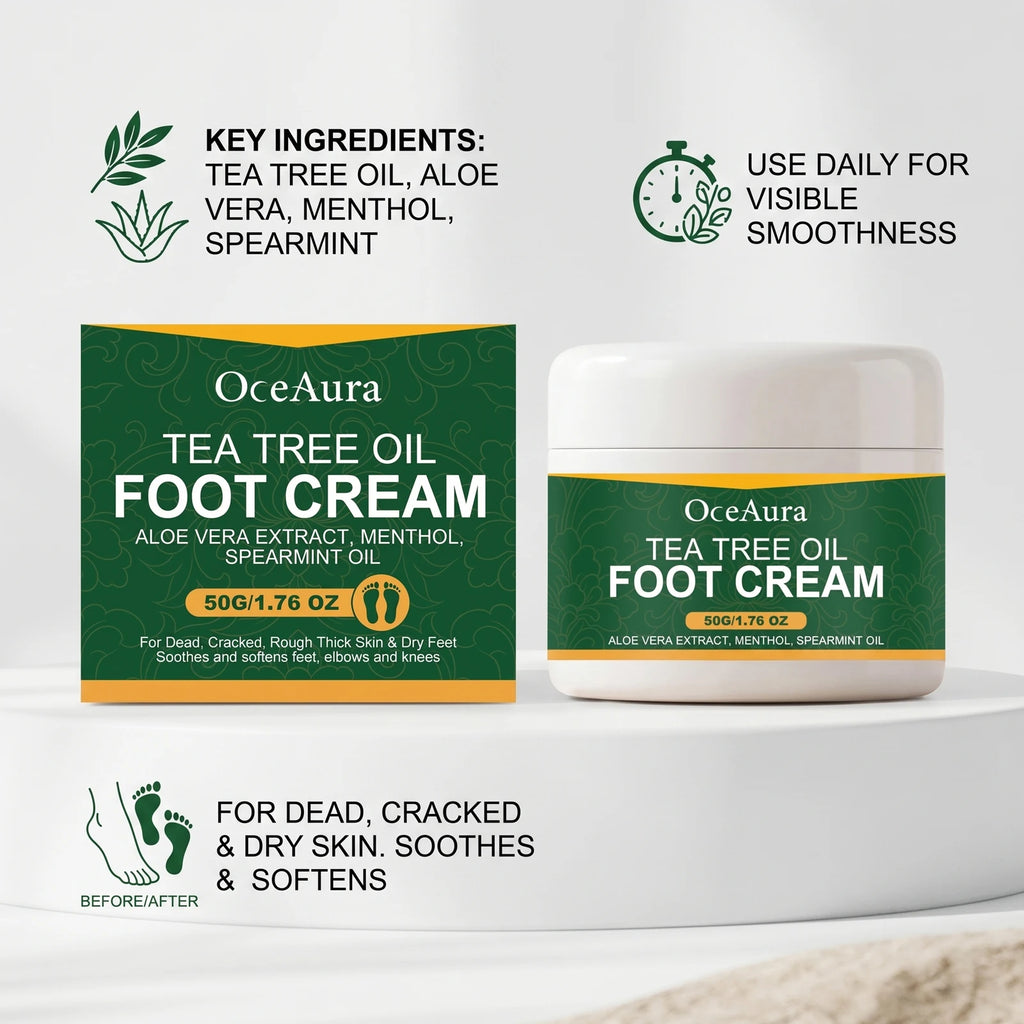 Tea Tree Oil Moisturizing Foot Cream for Cracked Heels