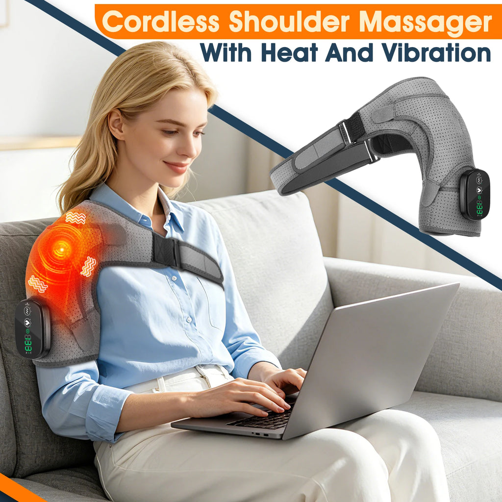 Cordless Heated Shoulder Massager with Vibration
