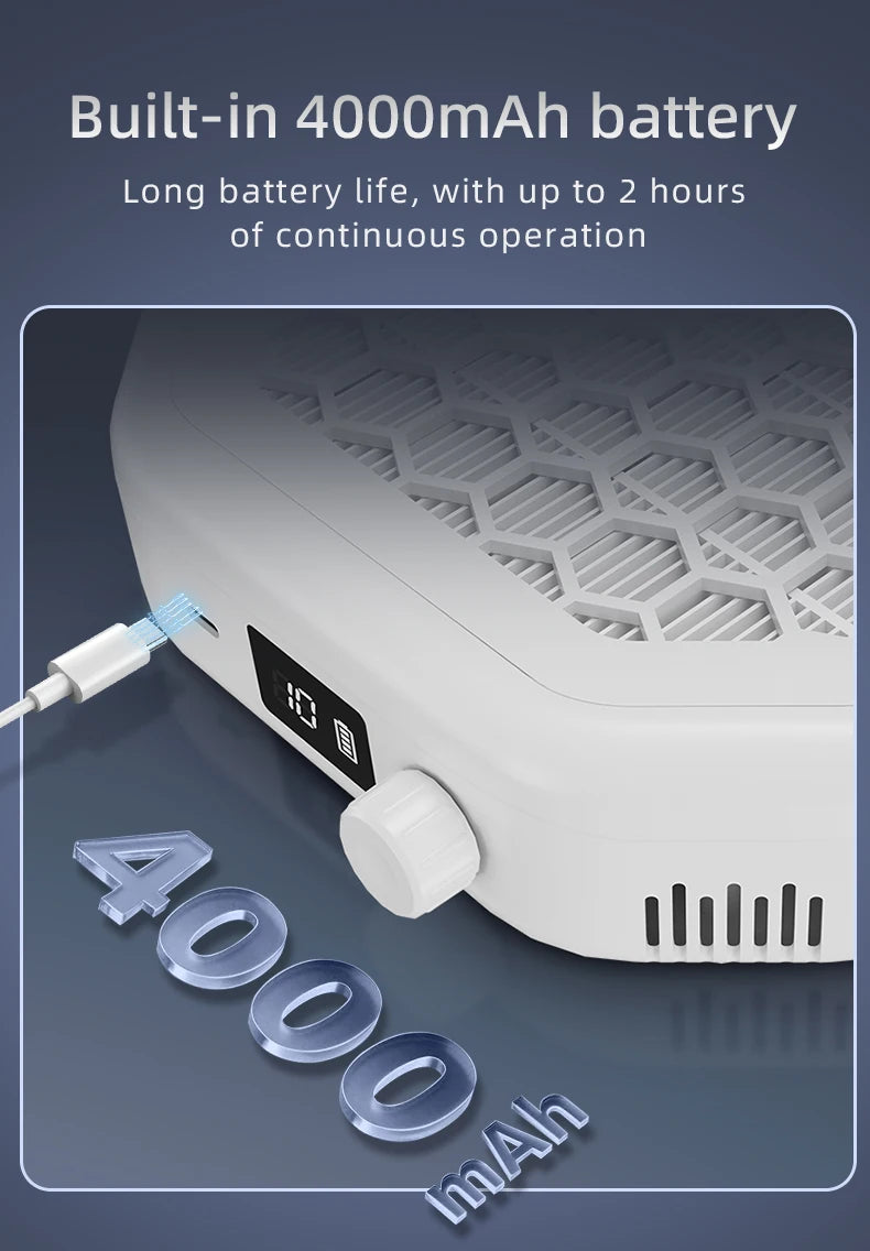 Rechargeable Cordless Nail Dust Collector for Manicures