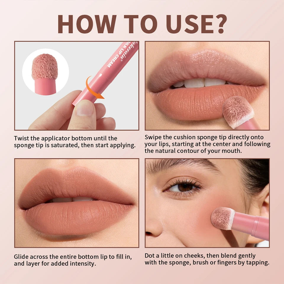Matte Cushion Silk Lip Cream and Blush - 17