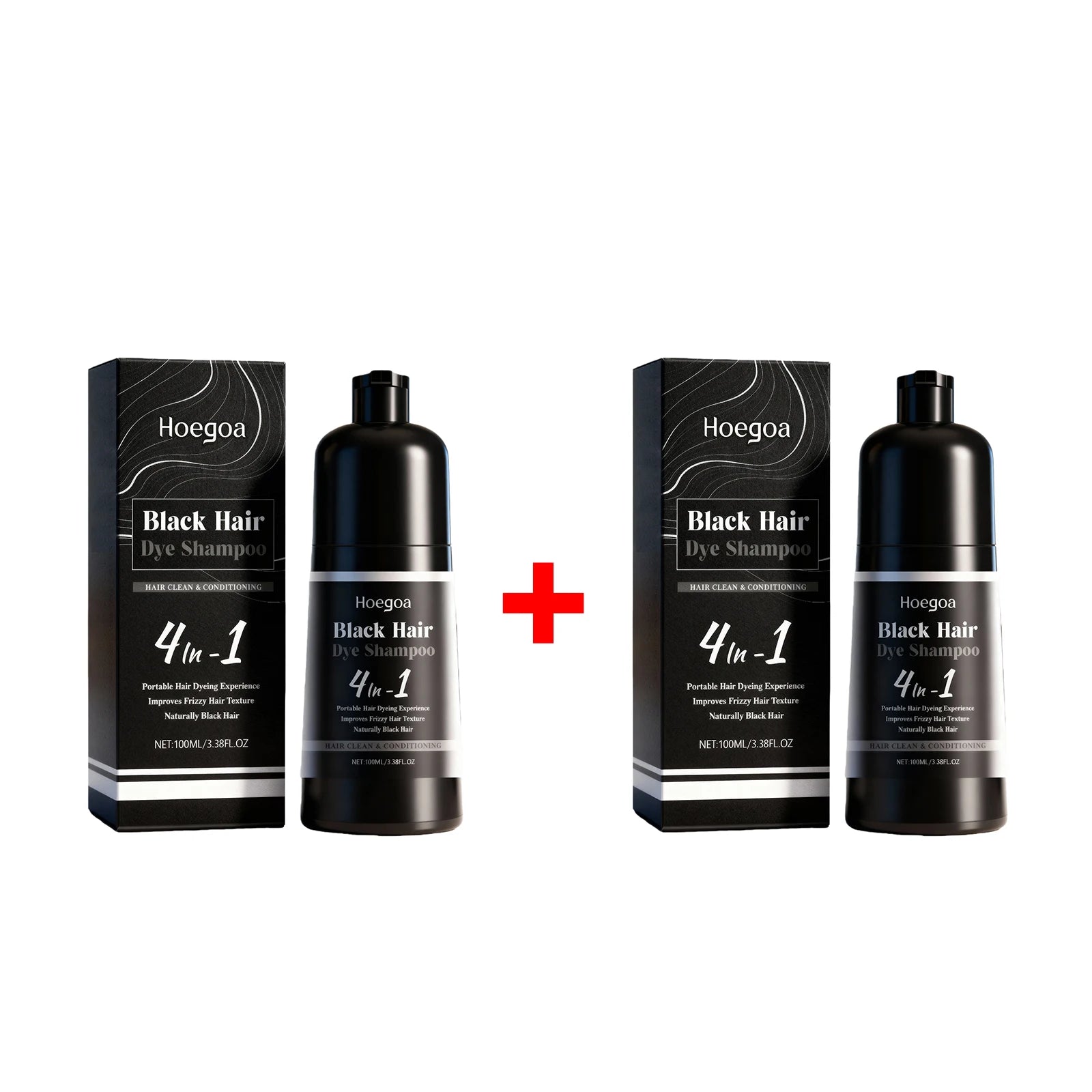 4-in-1 Black Hair Dye Shampoo for Gray Coverage - 14