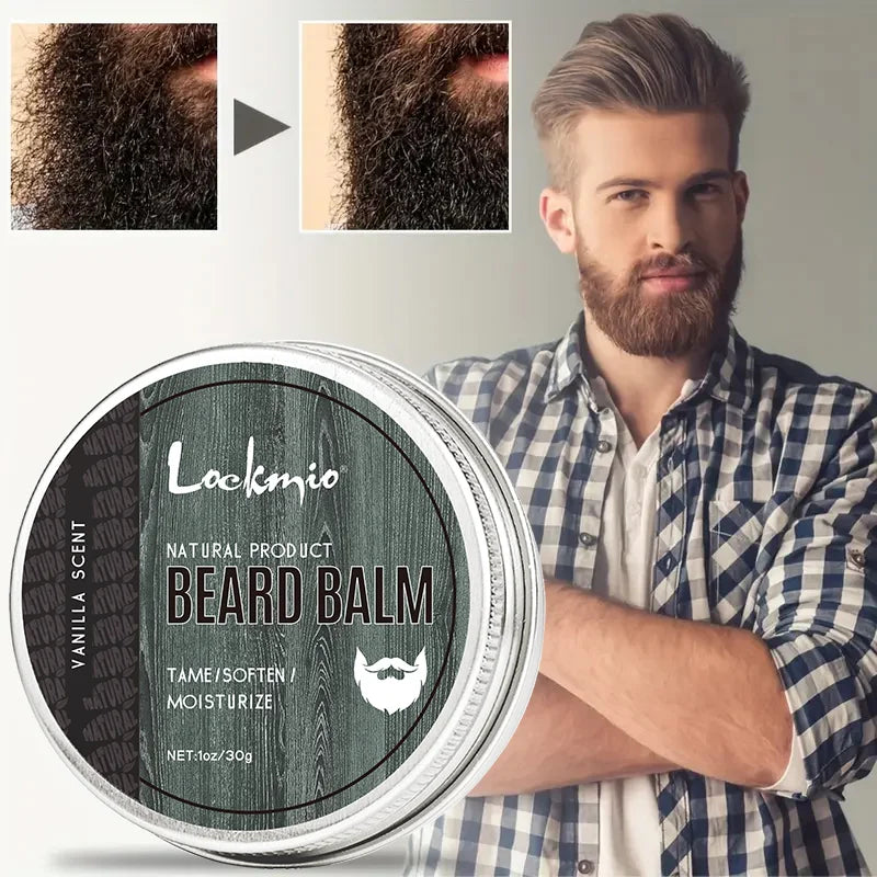 Lockmio Natural Vanilla Beard Balm for Softening Grooming and Styling - 5