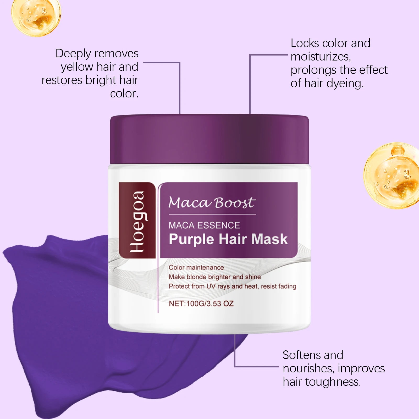 Purple Hair Mask and Shampoo Set for Color Protection - 10