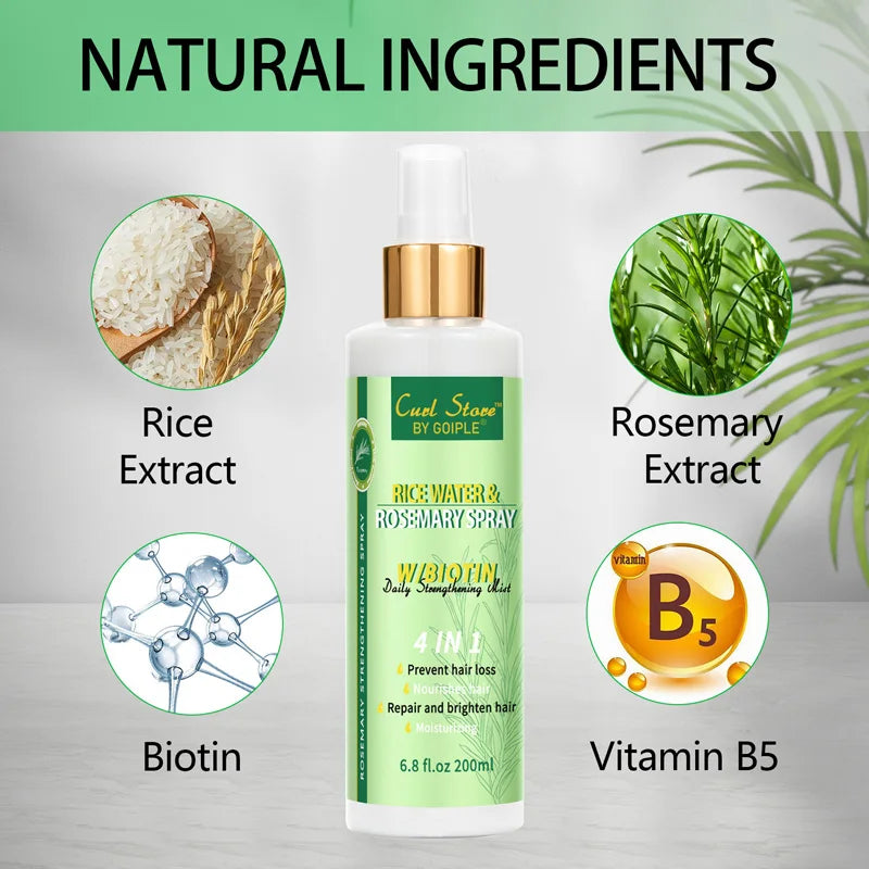 Goiple Rice Water and Rosemary Hair Spray with Biotin for Hair Growth
