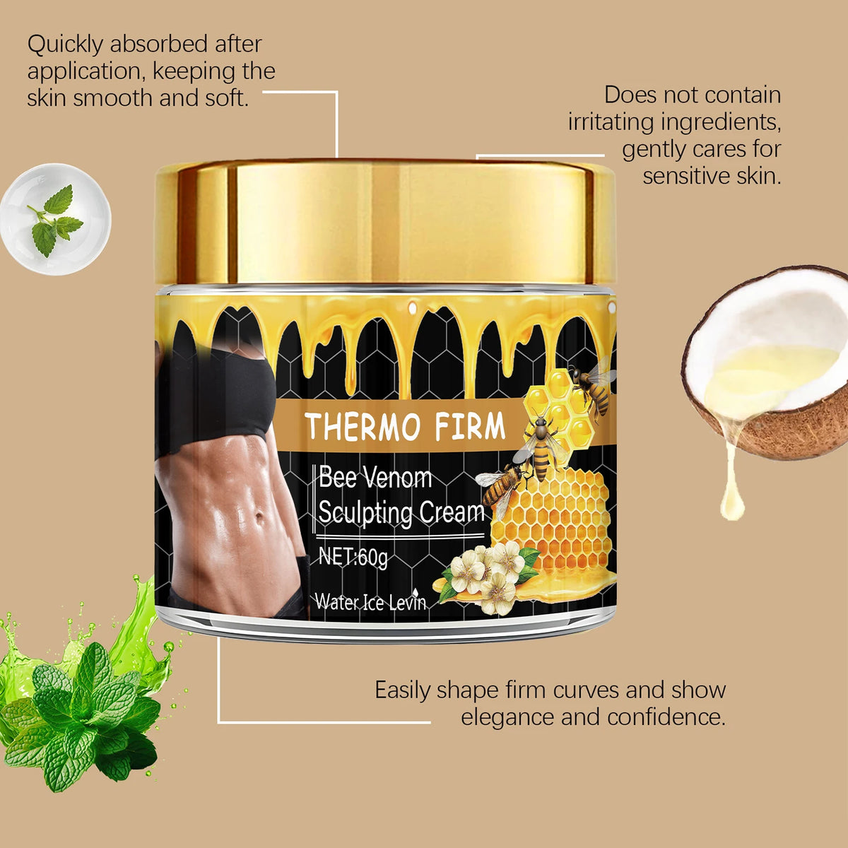 Bee Venom Sculpting Cream Thermo Firm Body Moisturizer