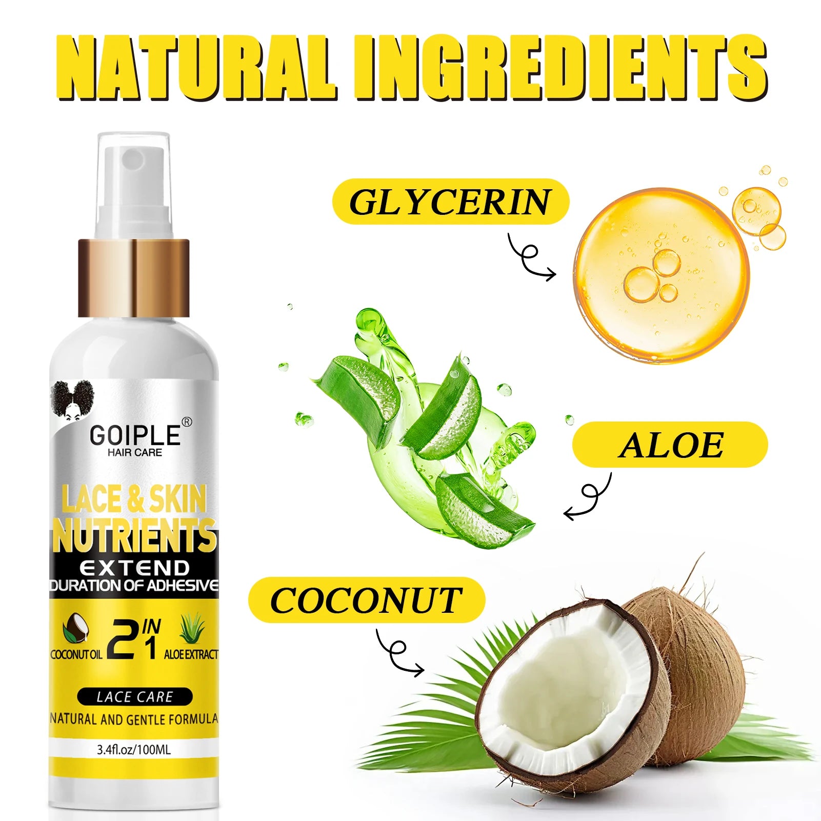 100ml Lace and Skin Nutrient Adhesive Extender with Coconut Oil