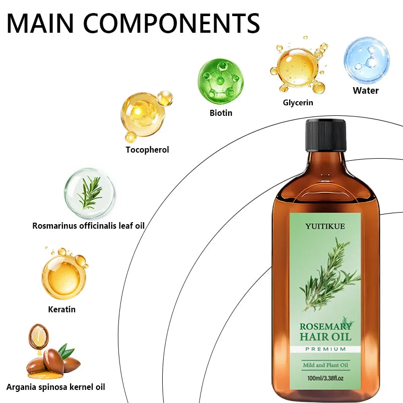Rosemary Hair Oil 100ml Plant Based Nourishing Scalp Conditioner