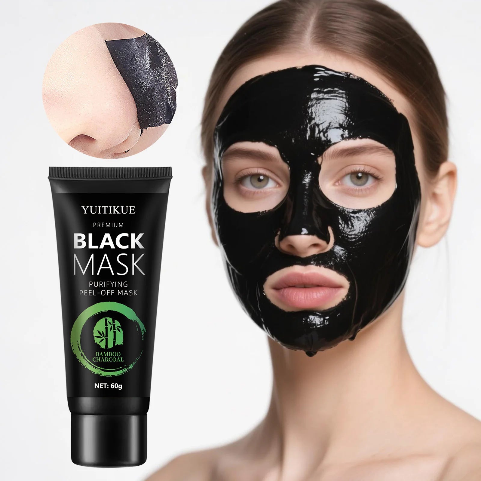 YUITIKUE Bamboo Charcoal Black Mask Deep Cleansing Peel Off Facial Mask - 1