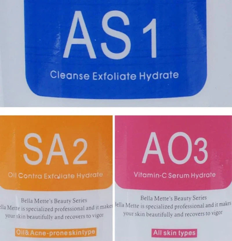 Aqua Peeling Solution Set AS1 SA2 AO3 for Hydra Dermabrasion Facial - 2