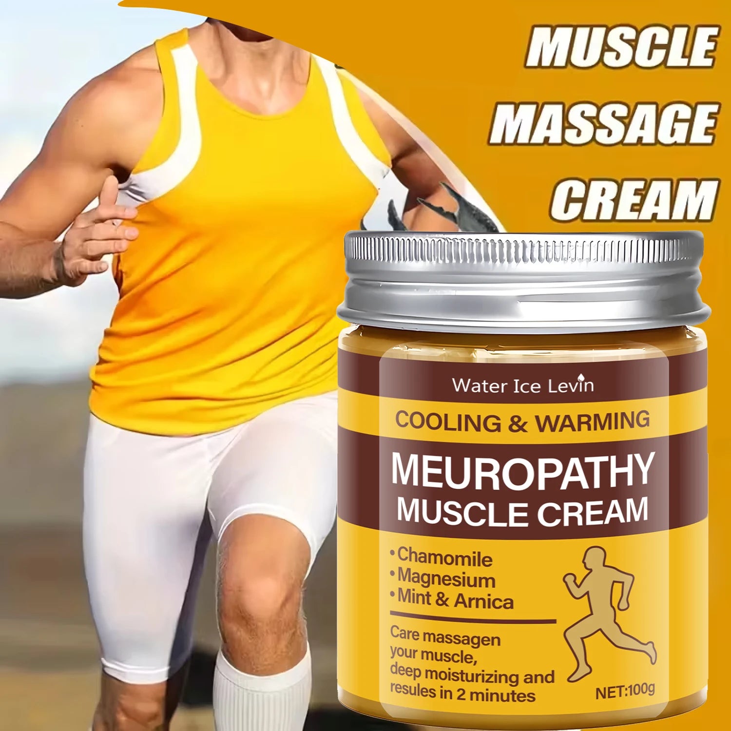 Neuropathy Muscle Cream Cooling Warming Magnesium Recovery Balm 100g - 2