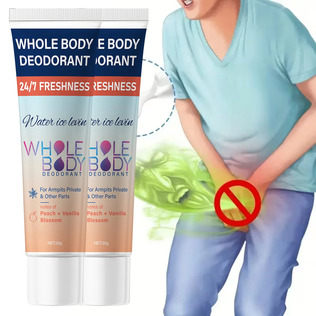 Whole Body Deodorant Cream for Odor Control and Freshness Peach Vanilla