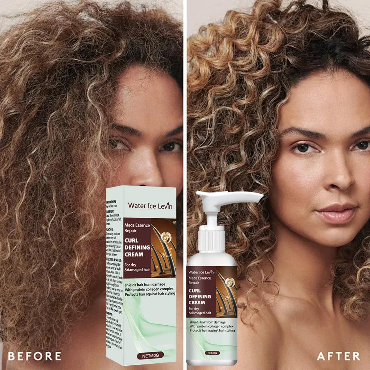Maca Essence Curl Defining Hair Cream with Keratin and Collagen 50g