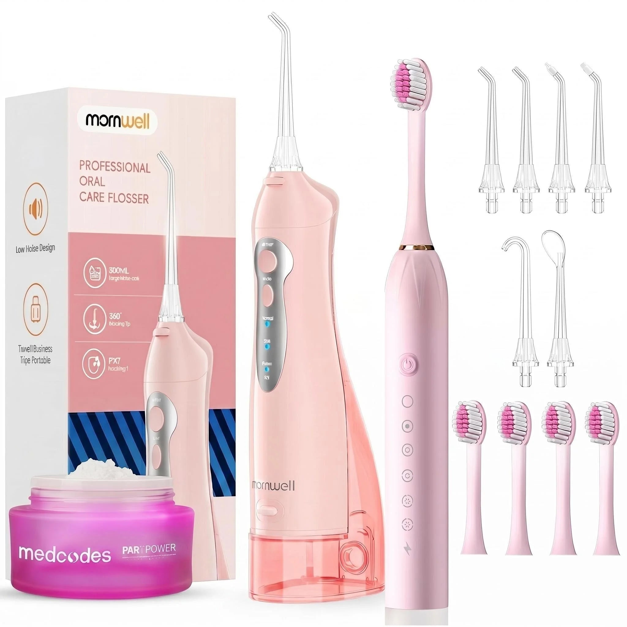 Portable 2-in-1 Water Flosser and Electric Toothbrush Oral Care Kit - 25