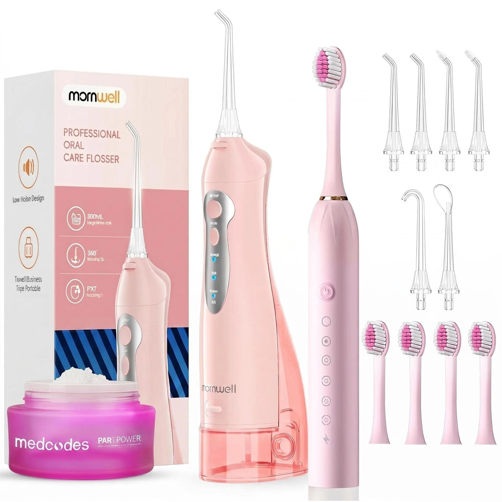 Portable 2-in-1 Water Flosser and Electric Toothbrush Oral Care Kit
