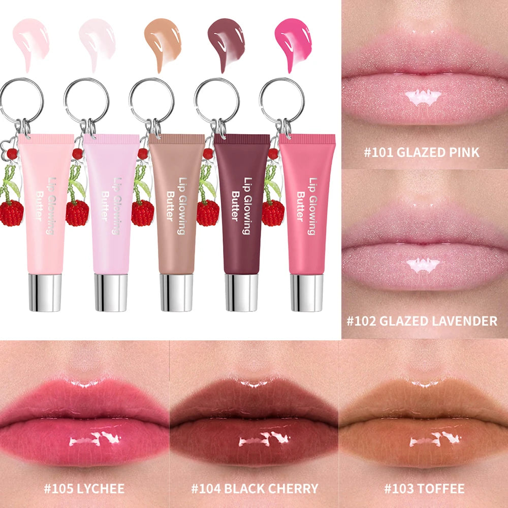 Hydrating Lip Gloss with Keychain for On-the-Go Shine