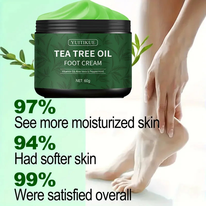 YUITIKUE Tea Tree Oil Foot Cream Moisturizing Treatment for Dry Feet