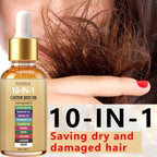 YUITIKUE 10-in-1 Castor Seed Hair Oil Rosemary Biotin Nourishing Serum