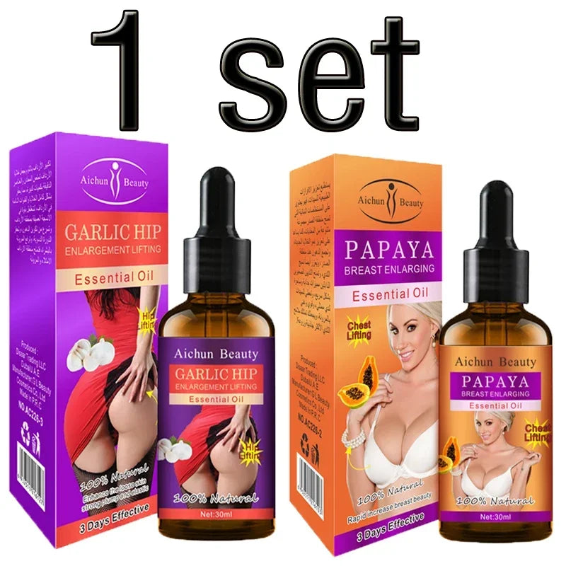 Hip and Breast Enhancement Oil Set Natural Body Shaping Treatment