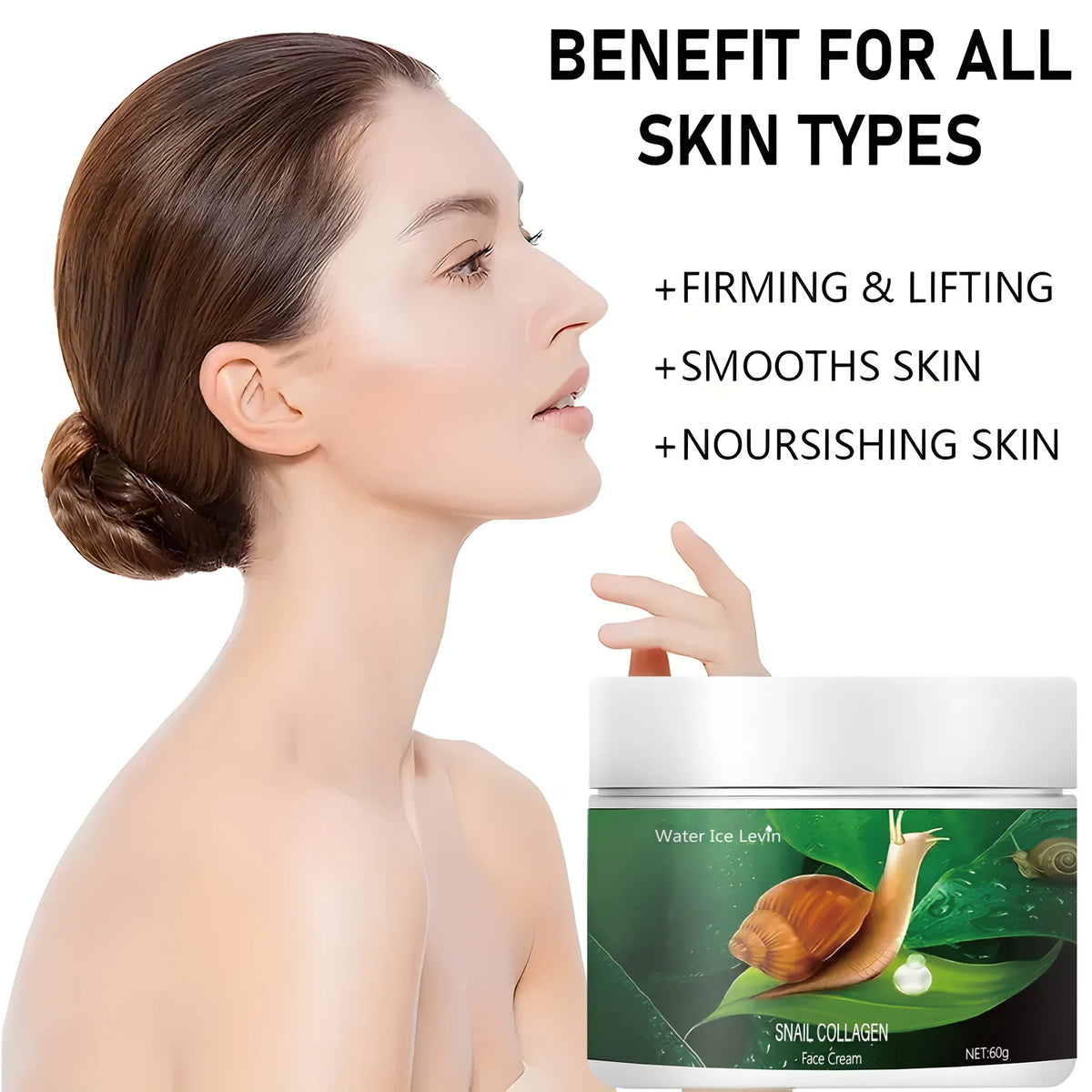 Water Ice Levin Snail Collagen Face Cream Anti-Aging Moisturizer