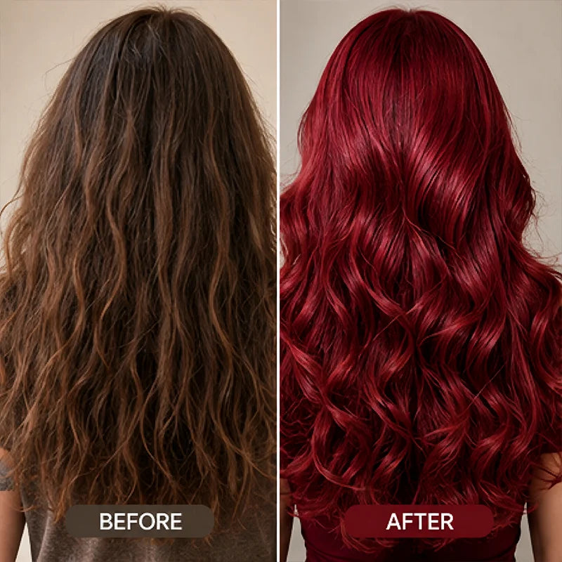 Burgundy 7 in 1 Hair Dye Shampoo with Natural Plant Extracts