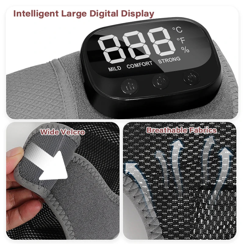 Cordless Heated Vibration Knee Massager for Joint Pain Relief