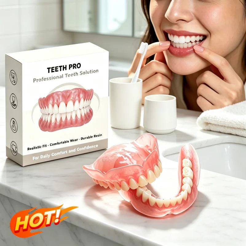 Comfortable Realistic False Teeth Set for Adults - 1