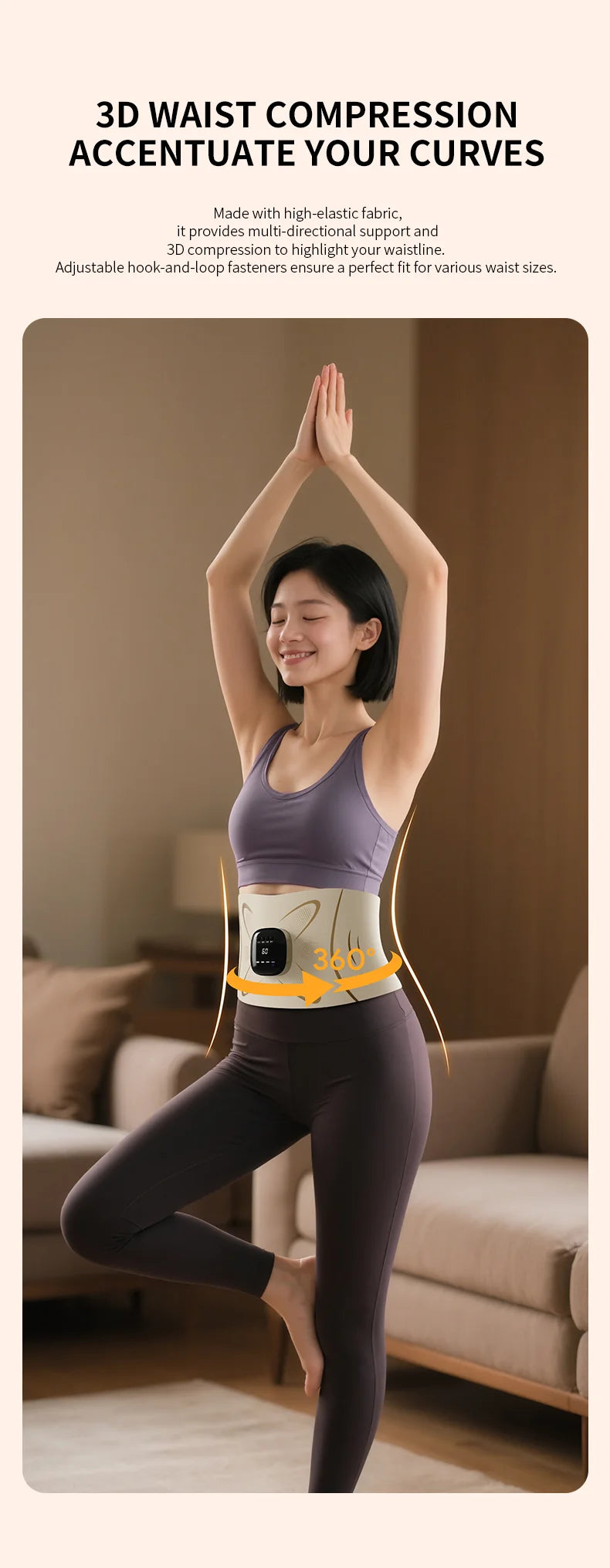 Electric Pulse Waist Massage Belt for Abdominal Toning