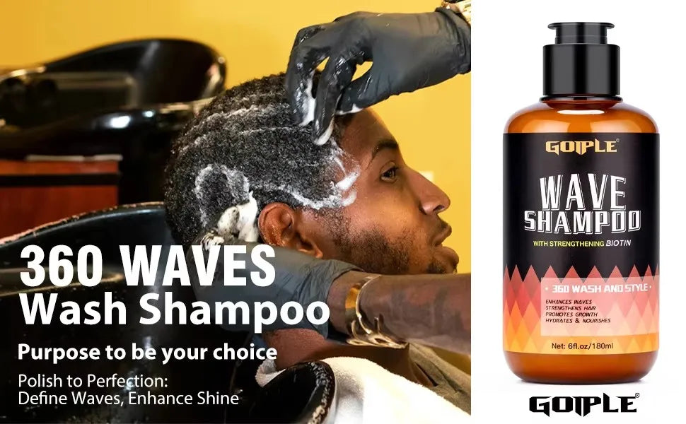 Goiple 360 Wave Shampoo and Strong Hold Hair Pomade Styling Set