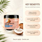 YUITIKUE Coconut Oil Hair Removal Cream Gentle Depilatory for Women