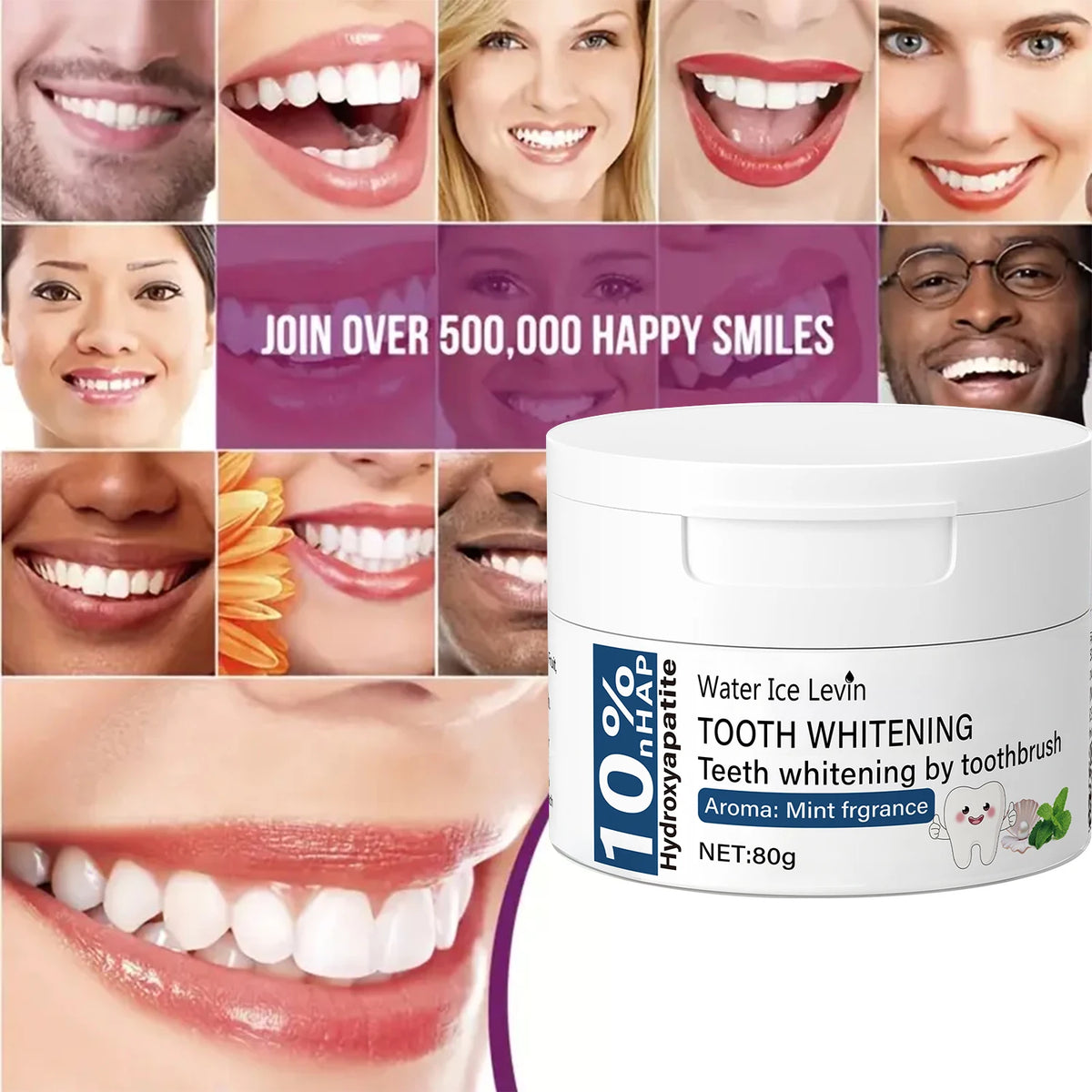 Whitening Tooth Powder with Vitamin C and Hyaluronic Acid Enamel Care