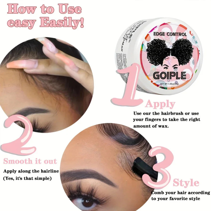 Lace Tint Mousse Wax Stick Edge Control Gel Band and Brush Set