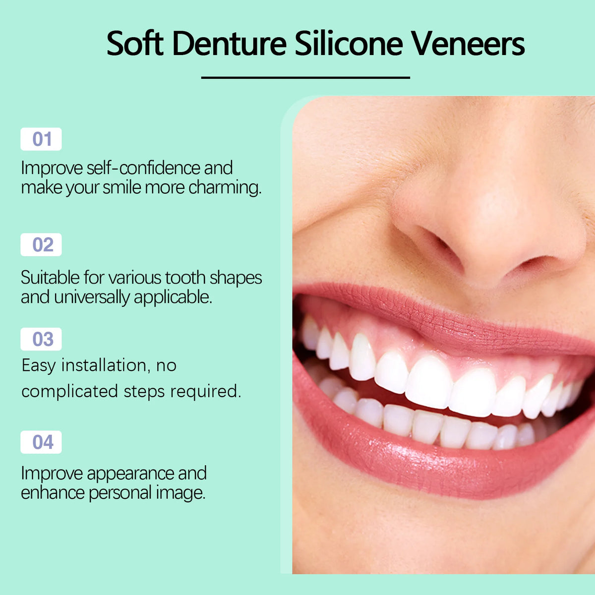 Flexible Silicone Cosmetic Dentures for Natural Smile