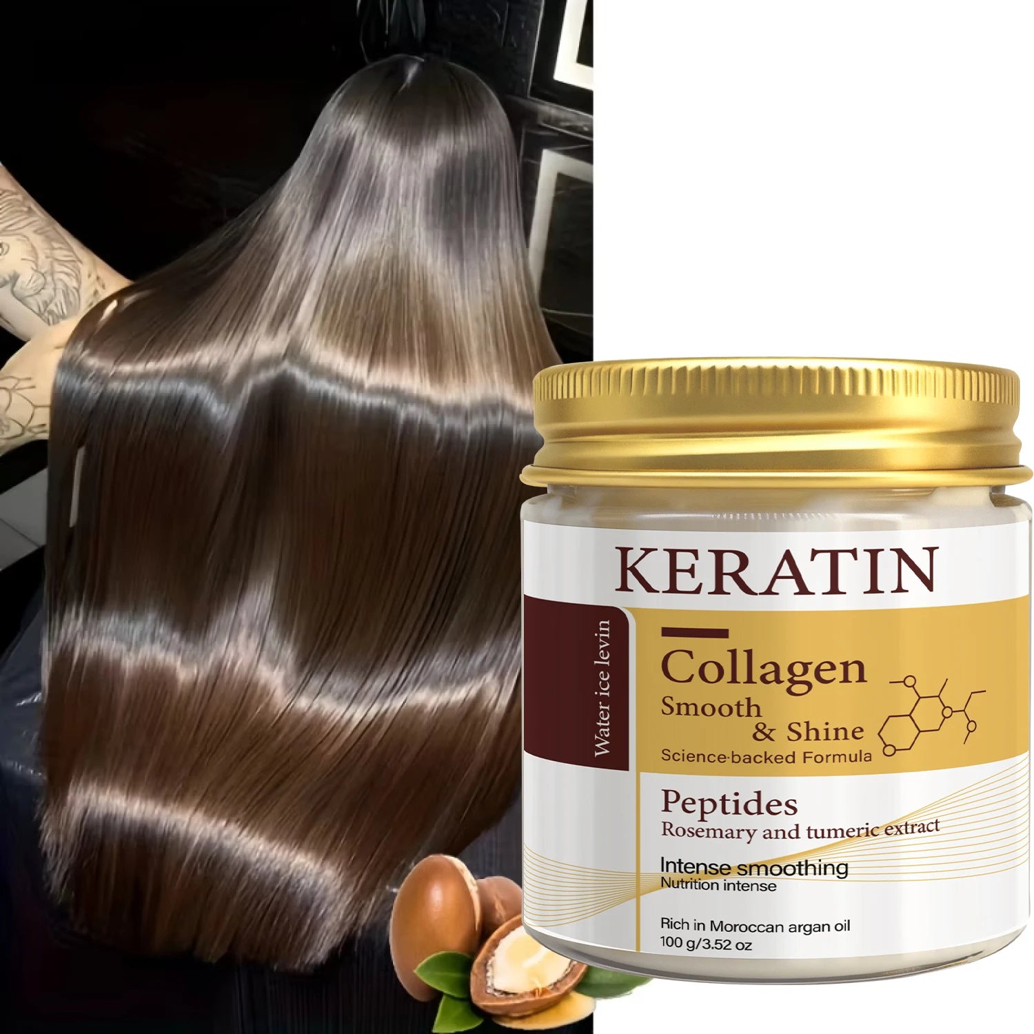 Keratin Collagen Argan Oil Hair Mask Deep Conditioning Treatment 100g