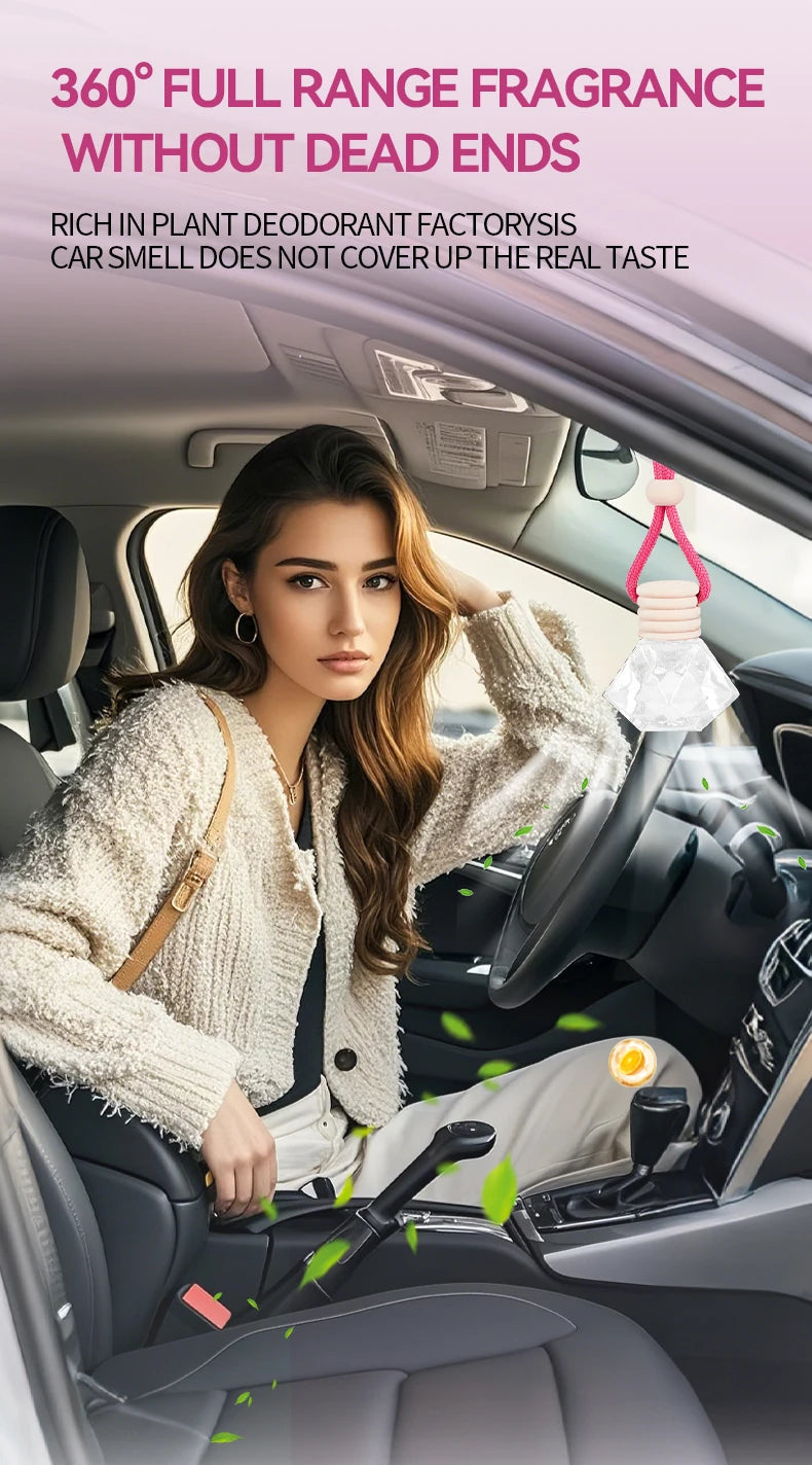 Pink Car Air Freshener Hanging Perfume Diffuser Set 4 Pack