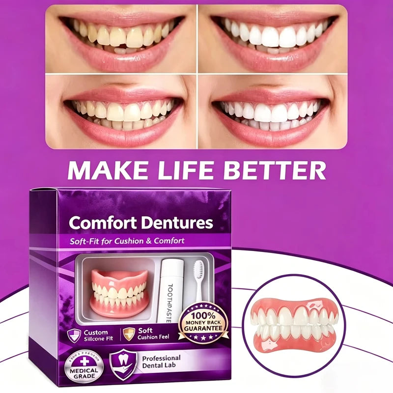 Comfort Fit Silicone Dentures for Instant Smile Enhancement