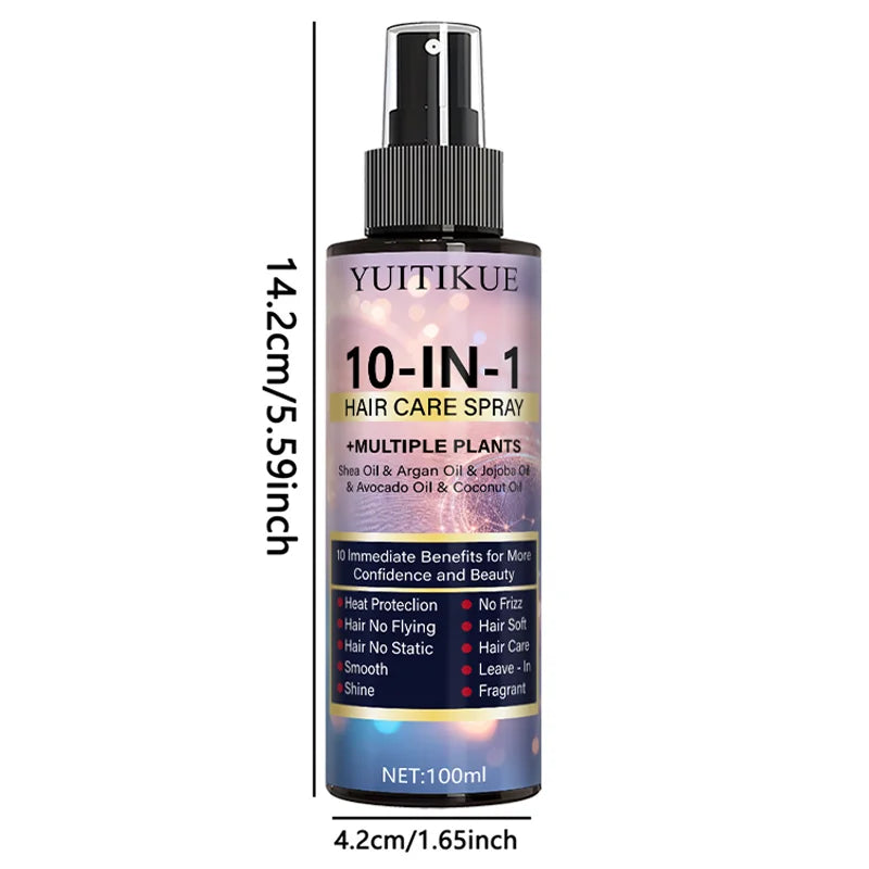 10 in 1 Hair Treatment Spray Heat Protection and Shine 100ml