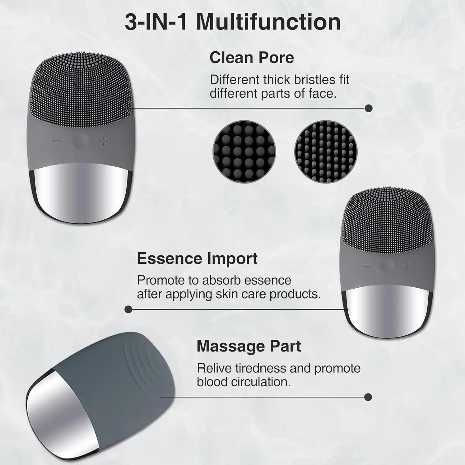 Electric Silicone Facial Cleansing Brush and Face Massager - 2