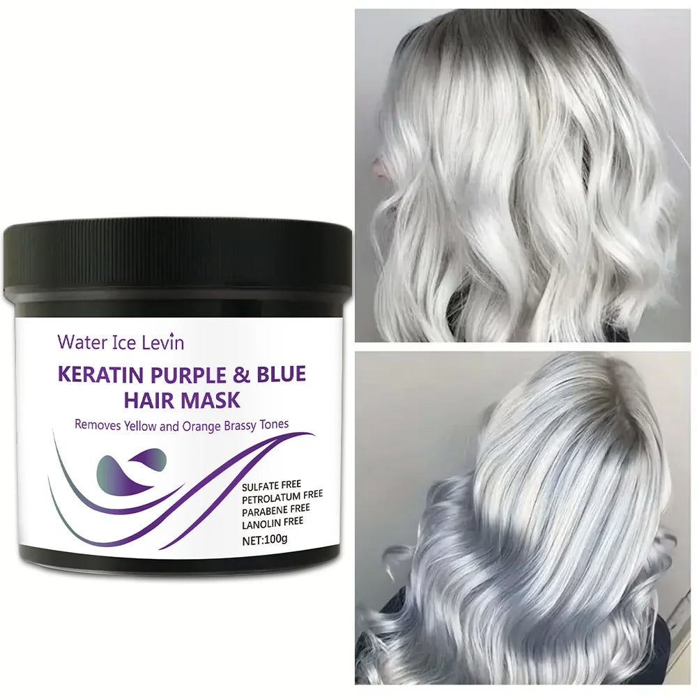Keratin Purple and Blue Hair Mask for Removing Yellow and Orange Tones - 13