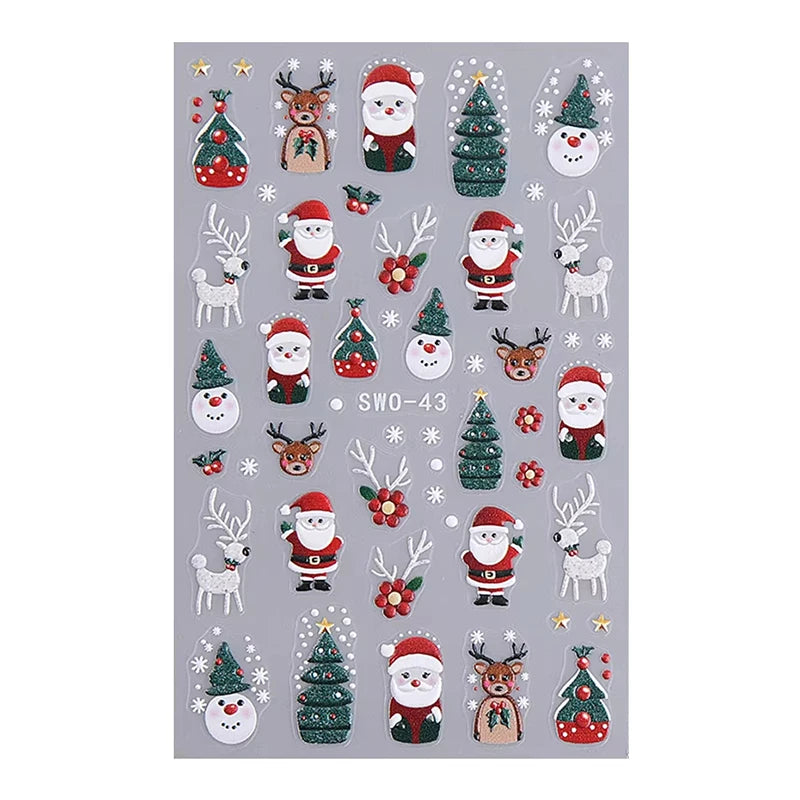 3D Christmas Cartoon Nail Art Stickers