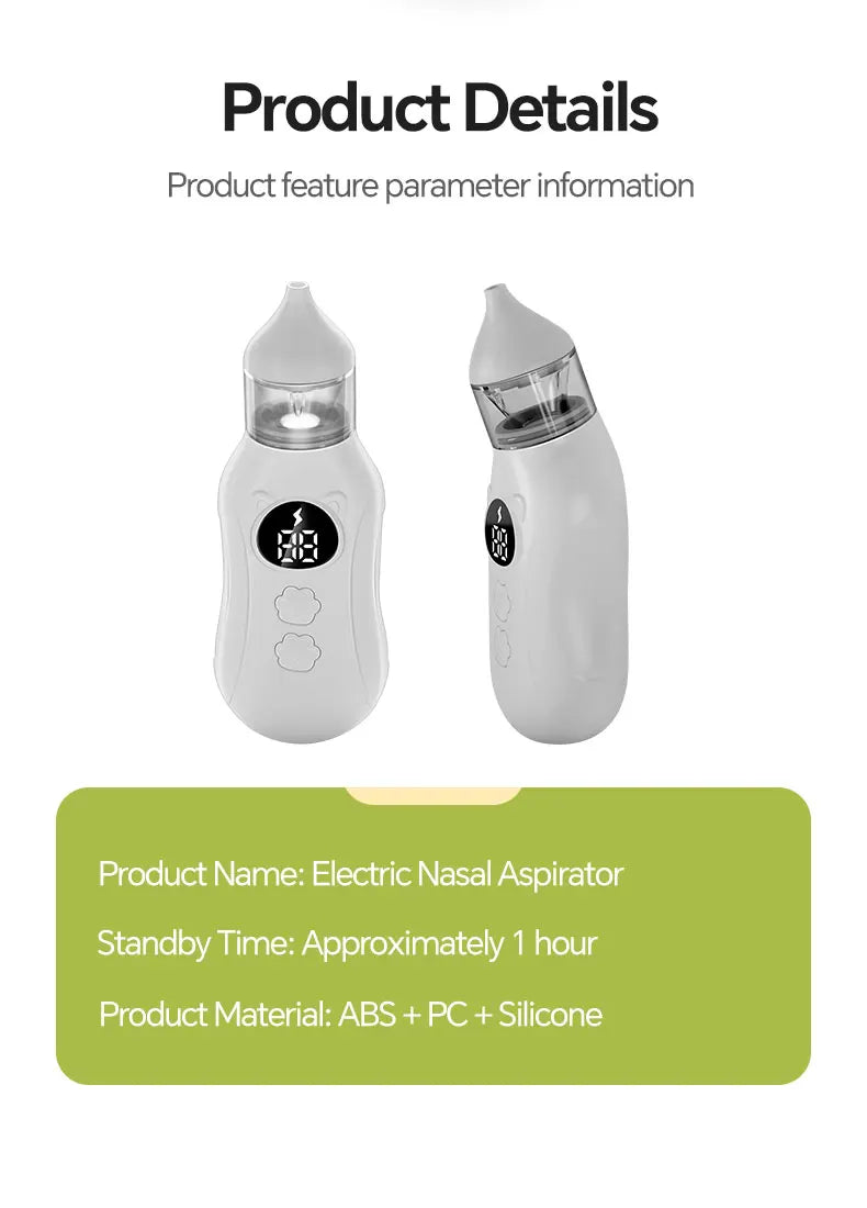 Electric Baby Nasal Aspirator with Adjustable Suction