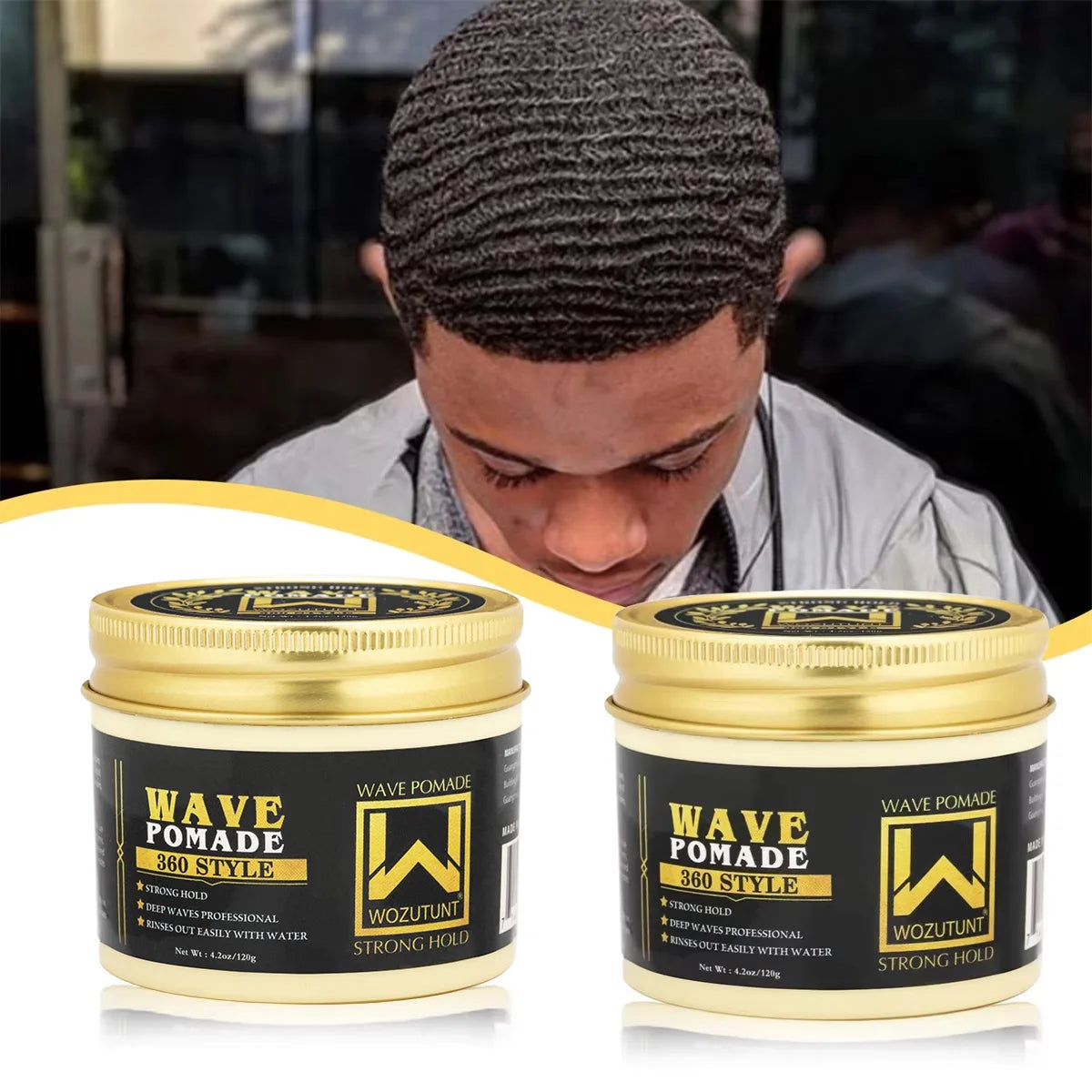 120g Strong Hold Hair Pomade for 360 Wave Styling - 1