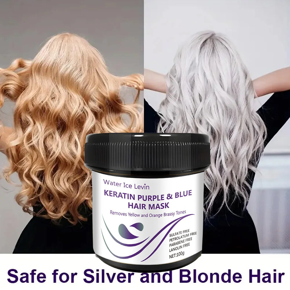 Keratin Purple and Blue Hair Mask for Removing Yellow and Orange Tones