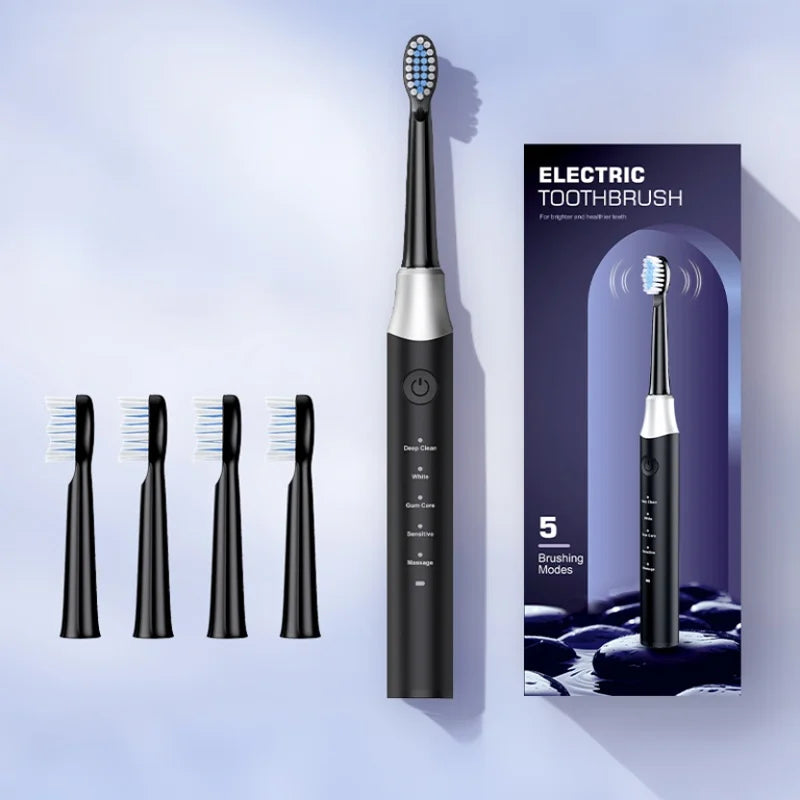 Rechargeable Electric Sonic Toothbrush with 5 Modes and Smart Timer